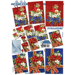 3D Pyramideark, blomster, sljfe, rd