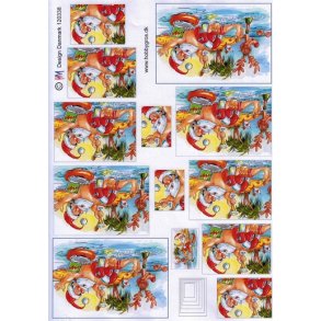 3D Pyramideark, julemand ved stranden