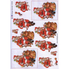 3D ark - Jul, julemand, med s�k/stol