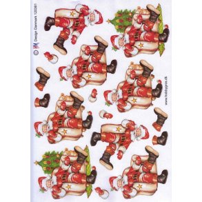 3D ark - Jul, julemand i l�nestol