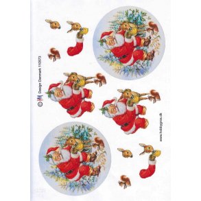 3D ark - Jul, Julemand m/bambi og egern