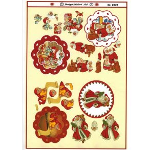 3D ark - Sm� julemotiver, julemand og julekone