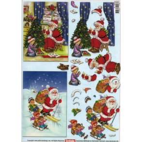 3D ark - Jul, julemand p� ski