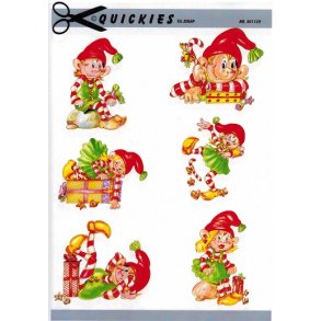 3D ark - Jul, scrap, nissepige, 6 billeder