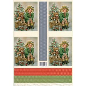 3D ark - Jul, pige og juletr�