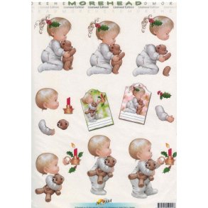 3D ark - B�rnemotiv, Jul, pige og dreng, jul