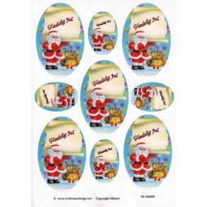 3D ark - Jul, julemand, 1x4 + 1x5 ovaler