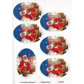 3D ark - Jul, julemand, 2x3 ovaler