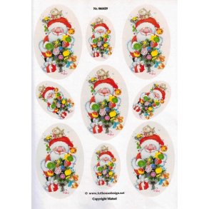 3D ark - Jul, julemand, 1x4 + 1x5 ovaler