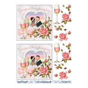 3D ark - Bryllup, par i hjerte lyser�d