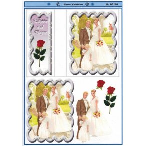 3D ark - Bryllup, brudepar m/lille pige