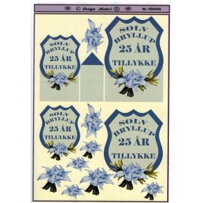 3D ark - Slvbryllup, bl skjold, 25 r