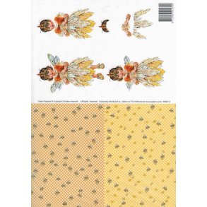 3D ark - Alfer, pige, sand farvet, m/baggrund