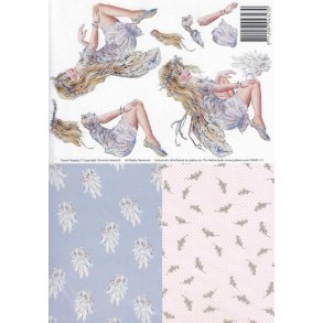 3D ark - Alfer, pige, lysh�ret, m/baggrund