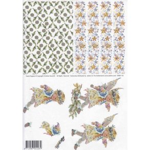 3D ark - Alfer, pige, stjerner, m/baggrund