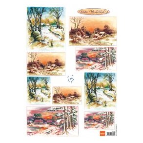 Klippeark - Natur, vinterlandskaber m/gylden himmel