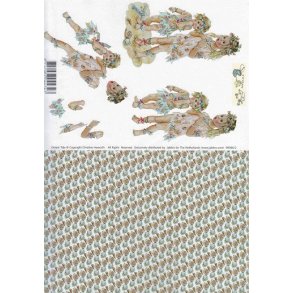 3D ark - Alfer, 2 piger, m/baggrund 