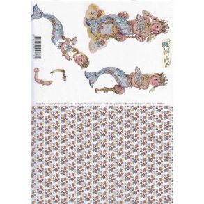 3D ark - Havfrue, �sters, m/baggrund