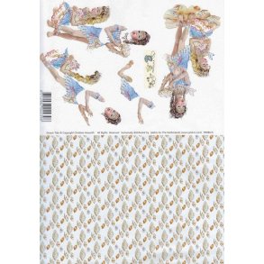 3D ark - Alfer, pige, 1 st�ende, m/baggrund 