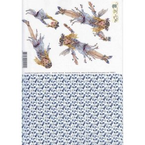 3D ark - Alfer, pige, flyver, m/baggrund 