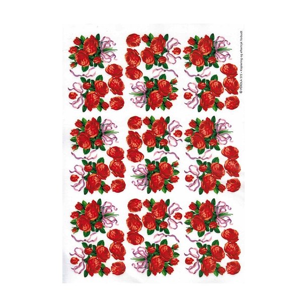 3D ark - Blomster, sm rde roser