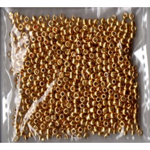Glasperler, Rocailles 2,5mm, ca. 20g, metallic guld