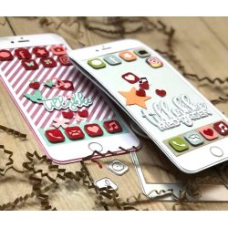 Die/skre stencil, Mobiltelefon/smart phone med tilbehr, 22 dies