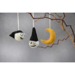 Gry &amp; Sif - Halloween; Dracula &amp; Halloween hoveder m/sorte hatte, st af 2 stk.