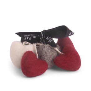 Gry & Sif - Jul; filtede hjerter til oph�ng, s�t af 6 stk.