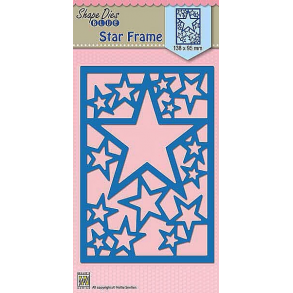 Die/skre stencil, Ramme m/stjerner, 92x135mm