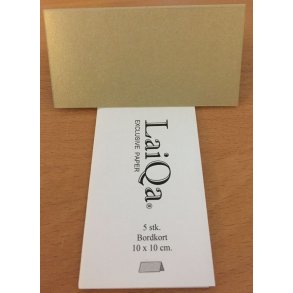 Bordkort, str. 10x5 cm, guld-farvet perlemors-karton, 5stk.