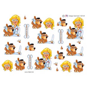 3D ark - Job, kvindelig dyrlge m/hund