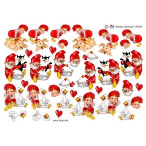 3D ark - Jul, sm� julemotiver m/nisser