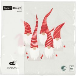 Servietter, str. 33x33 cm, Snudenisser, 20stk.