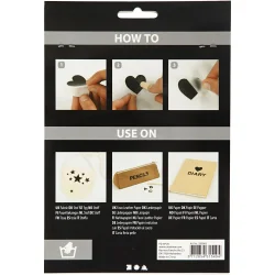 Rub-on stickers til tekstiler &amp; papir, Stjerner, 2 ark