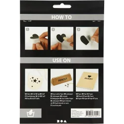 Rub-on stickers til tekstiler &amp; papir, Hjerter, 2 ark