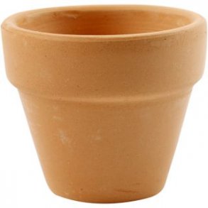 Terracotta lerpotte, 3,8x3,8cm