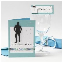 Kartonmrkat, str. 35x80 mm, sort, silhuet af ung mand, 10 stk