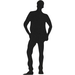 Kartonmrkat, str. 35x80 mm, sort, silhuet af ung mand, 10 stk