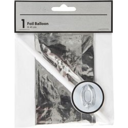 Folieballon "0", s�lvfarvet, H�jde 41cm, 1 stk