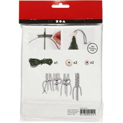 DIY - Kreativt minikit, 2 stk. Macram Juletrer