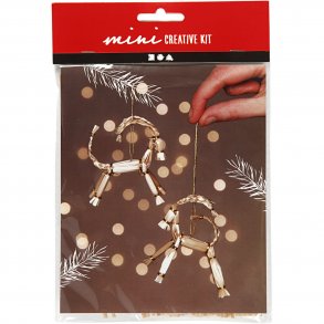 DIY - Kreativt minikit, 2 stk. Julebukke i halm
