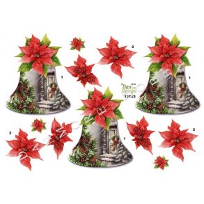 3D ark - Julemotiv i klokke m/julestjerne