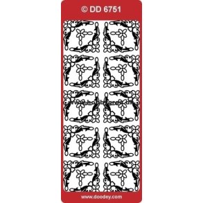 Stickers - Hj�rner, sm� & store m/lille hjerte, s�lvfarvet