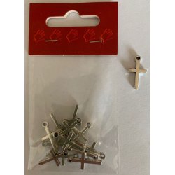 Charms, kors, 2x10x18mm, 12 stk.