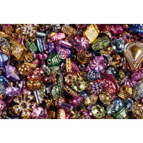 Plastperler, farvestrlende mix 