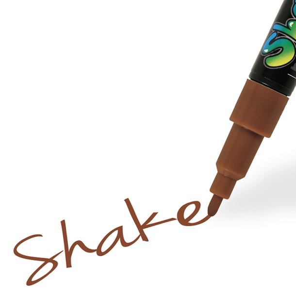 Shake Tusch, stregtykkelse: 2,5 mm/fine, cacao/chokolade brun,1stk.