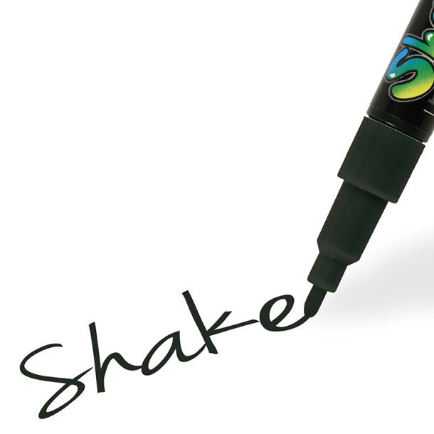 Shake Tusch, stregtykkelse: 2,5 mm/fine, black/sort, 1 stk.