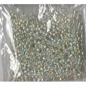 Glasperler, Rocailles 2,5mm, ca. 20g, krystal farvet