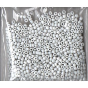 Glasperler, Rocailles 2,5mm, ca. 20g, snehvid